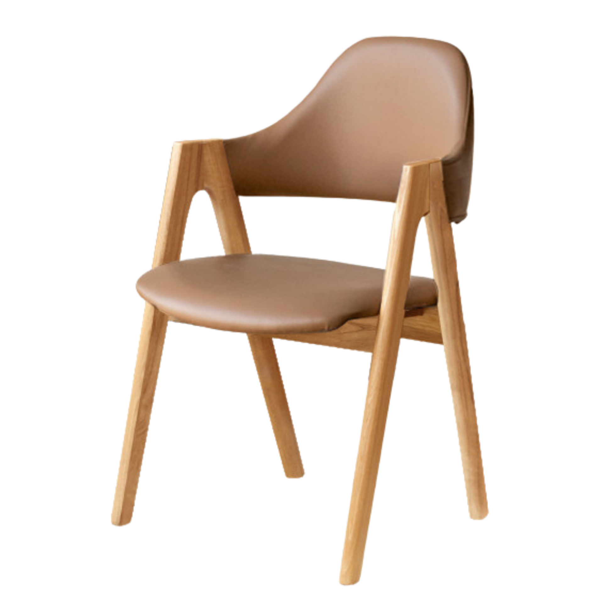 Black Walnut, Oak, Solid Rubberwood Chair with Soft Fabric/Leather Back