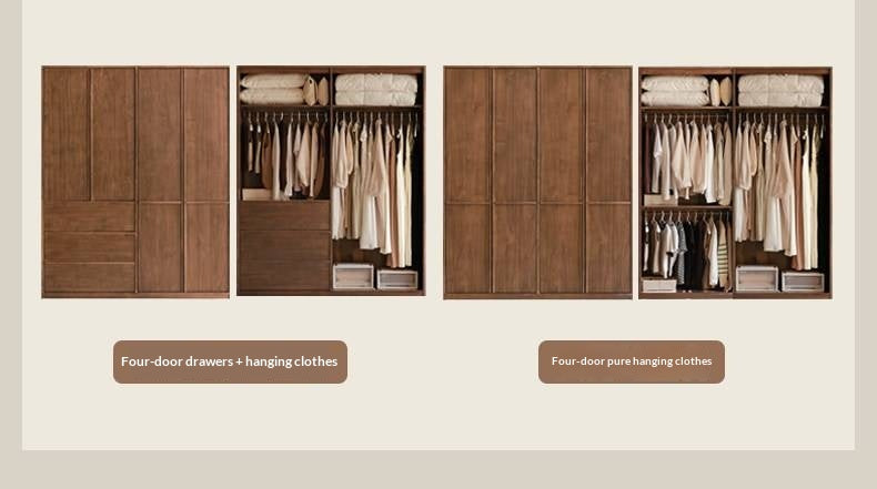 Black Walnut Solid Wood Italian Light Luxury Wardrobe