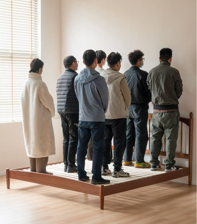 Poplar Solid Wood Windsor Bed, Retro Vintage Style