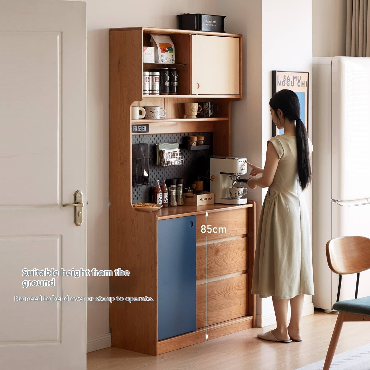 Cherry Solid Wood Retro Sideboard
