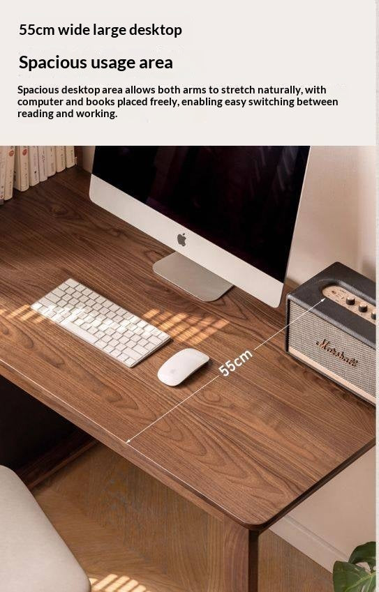 Black Walnut, Ash Solid Wood Desk Bookshelf