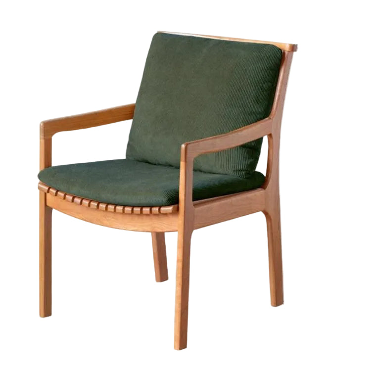 Cherry Wood Solid Wood Backrest Retro Soft Armchair