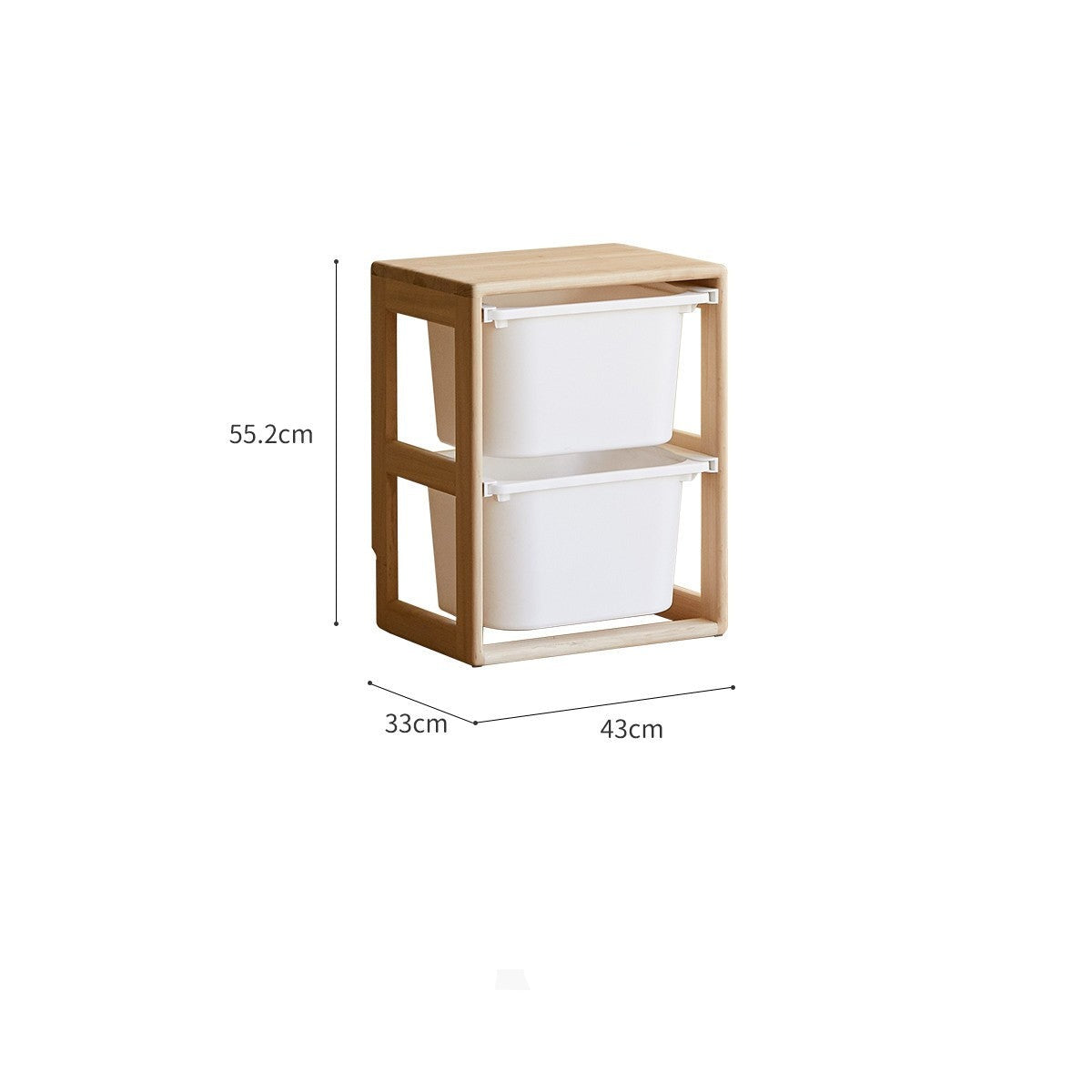 Poplar Solid Wood Children's Storage Rack Montessori Toy Storage