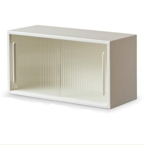 Pine Solid Wood Cream White Lattice Storage Low Bookcase