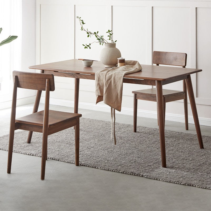 Black Walnut Solid Wood Rectangular Dining Table