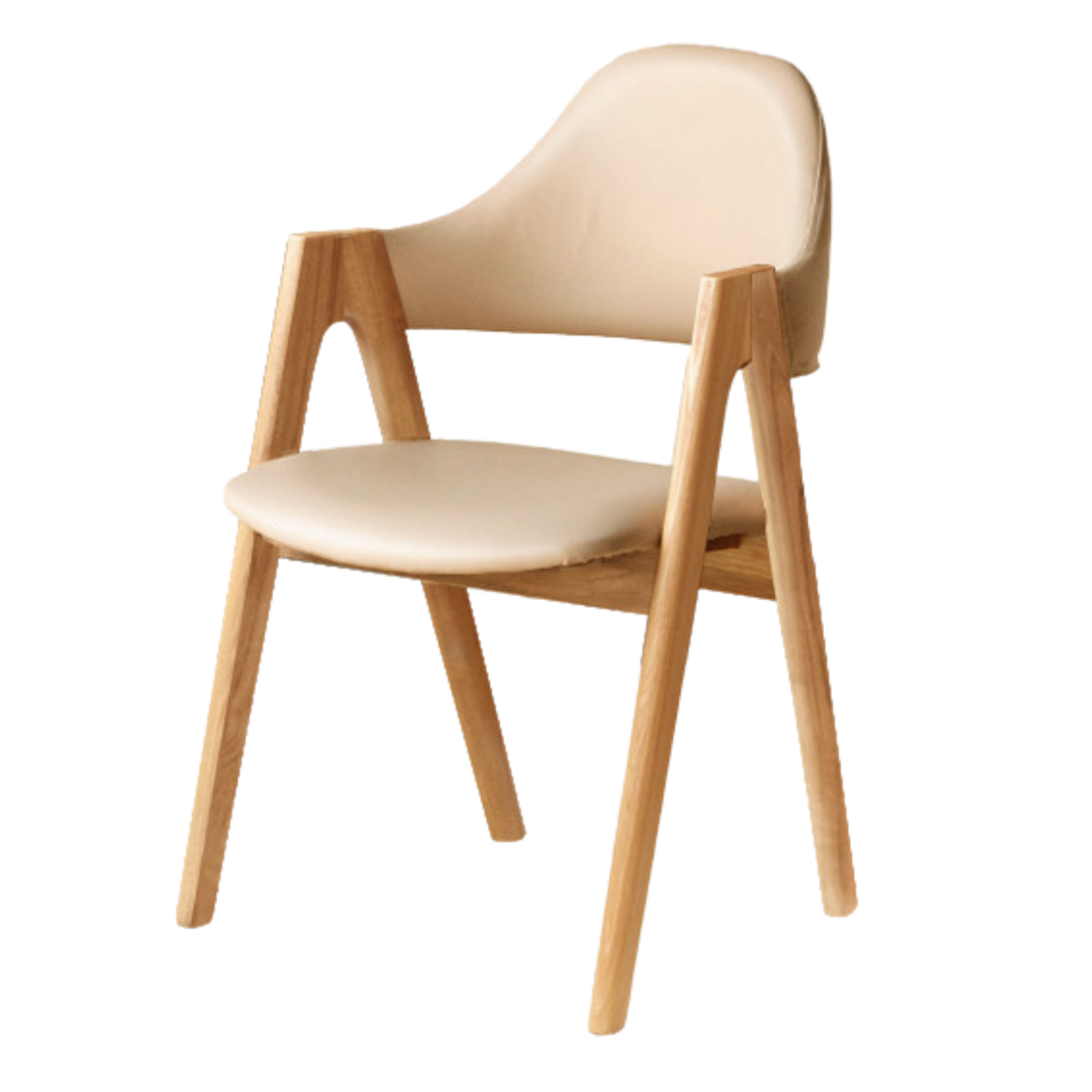 Black Walnut, Oak, Solid Rubberwood Chair with Soft Fabric/Leather Back