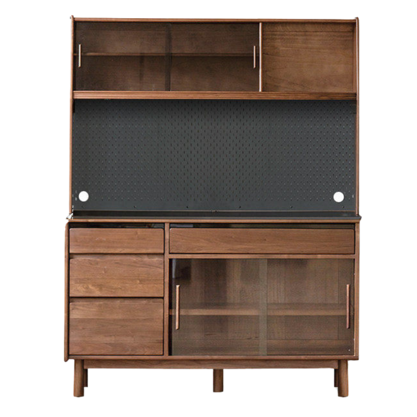 Black Walnut, Sandalwood Solid Wood Light Luxury Rock Plate Sideboard