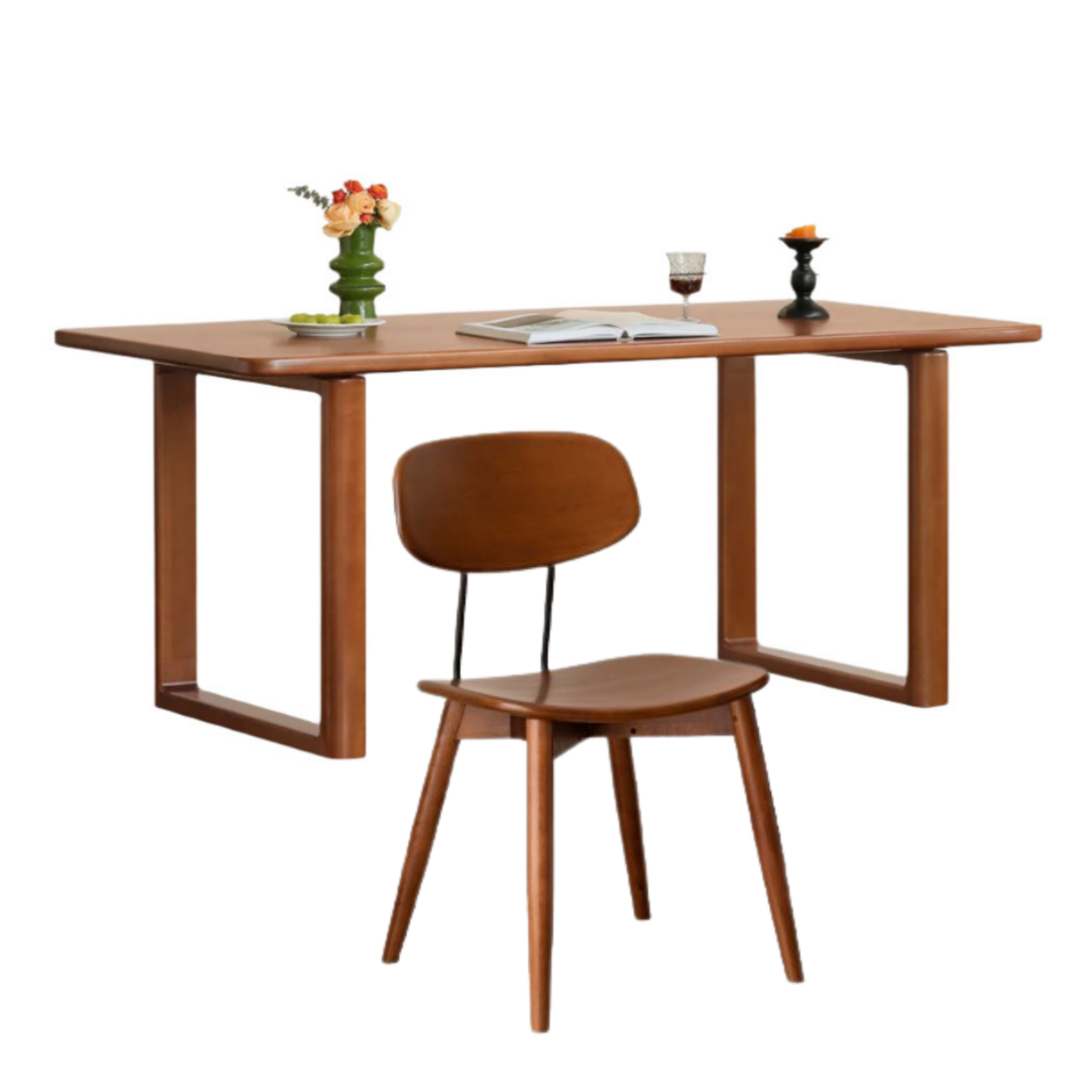 Poplar Solid Wood Medieval Style Large Plate Dining Table
