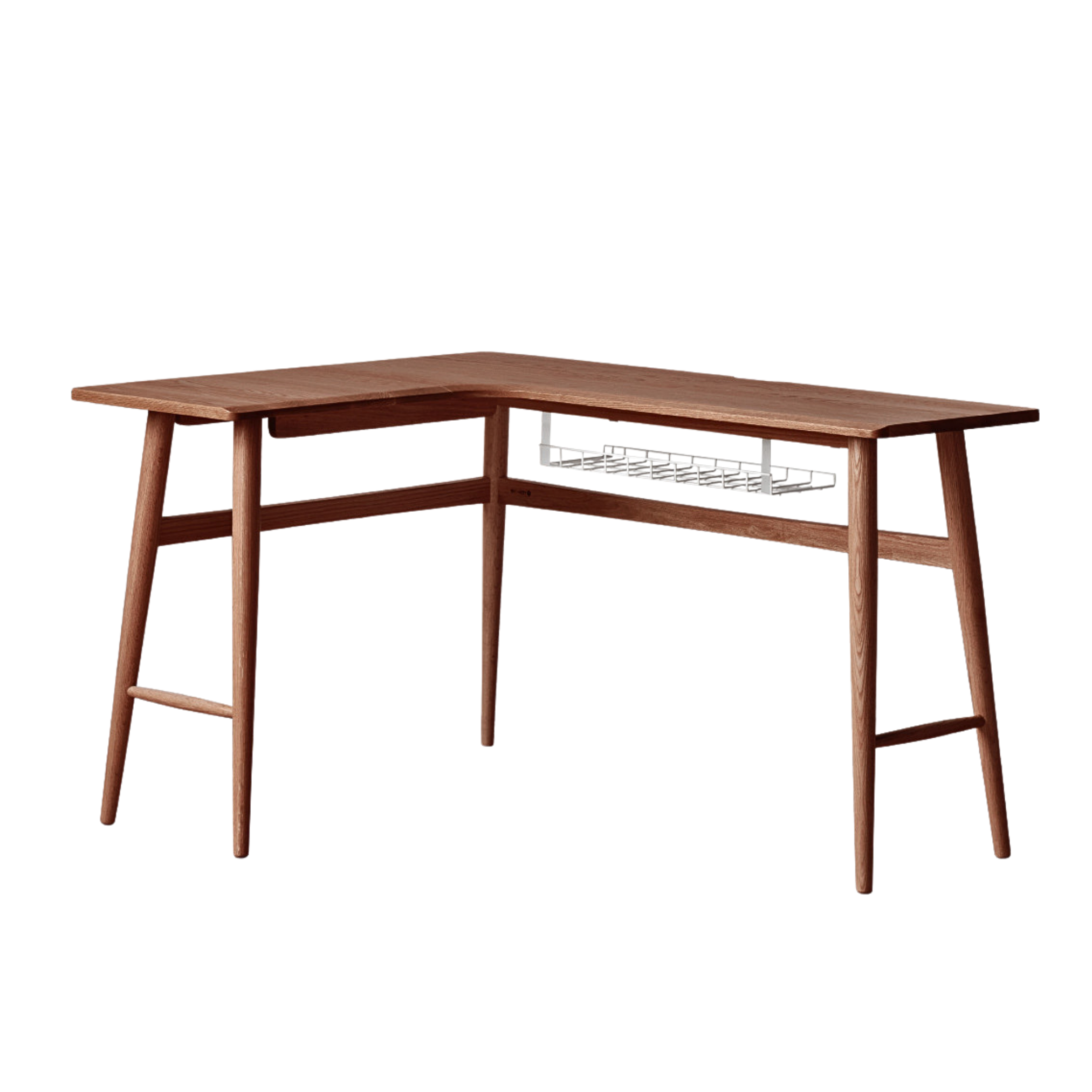 Oak, Rubberwood Solid Wood Corner Table Study Office Desk