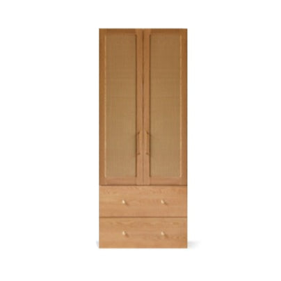 Oak Solid Wood Free Combination Wardrobe Rattan Door.