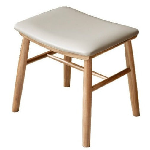 Black Walnut, Oak Solid Wood, Sandalwood Square Makeup Stool