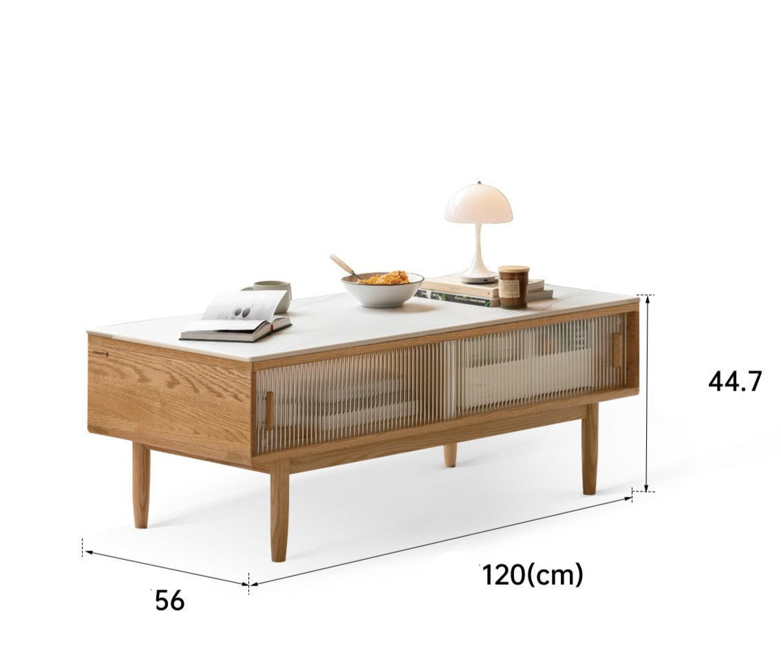 Oak Solid wood slate coffee table "