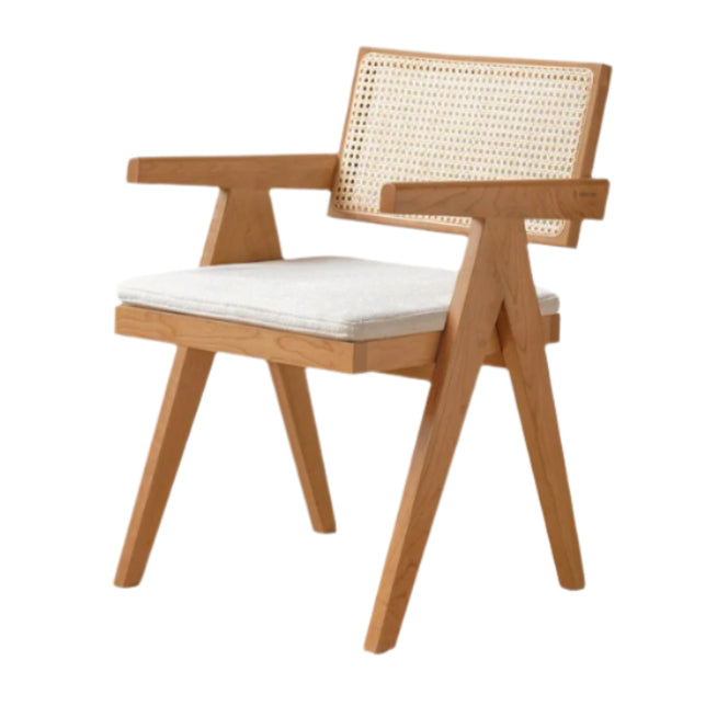 Cherry, Oak, Wax Solid Wood Light Luxury Leisure Dining Chair