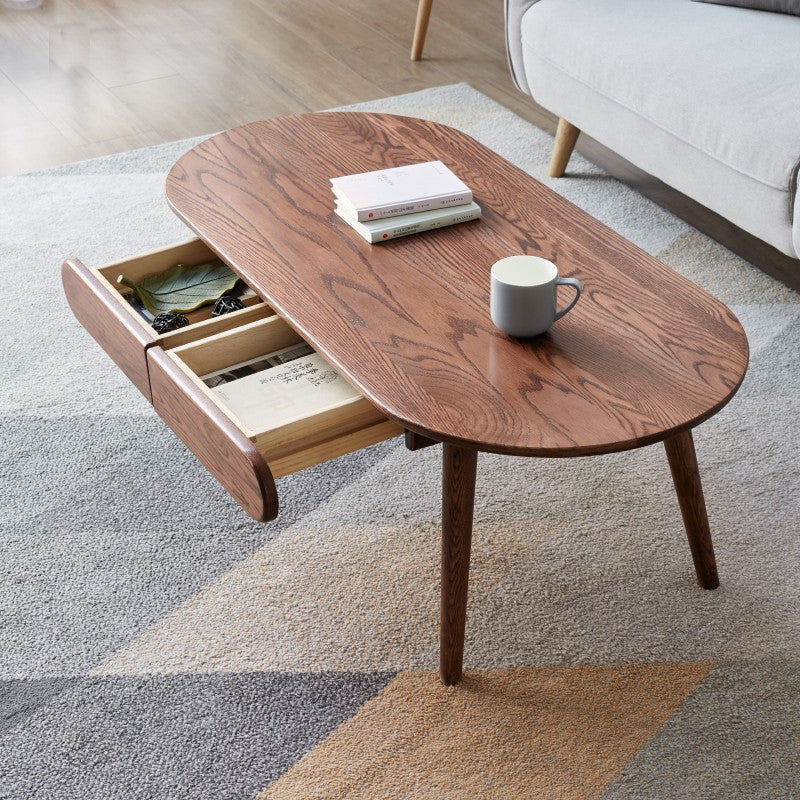 Oak, Rubber Solid Wood Coffee Table