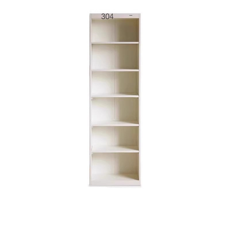 Poplar Solid Wood Combination Bookshelf Wall-To-Ceiling Bookcase Glass Door Display Cabinet Cream Style<