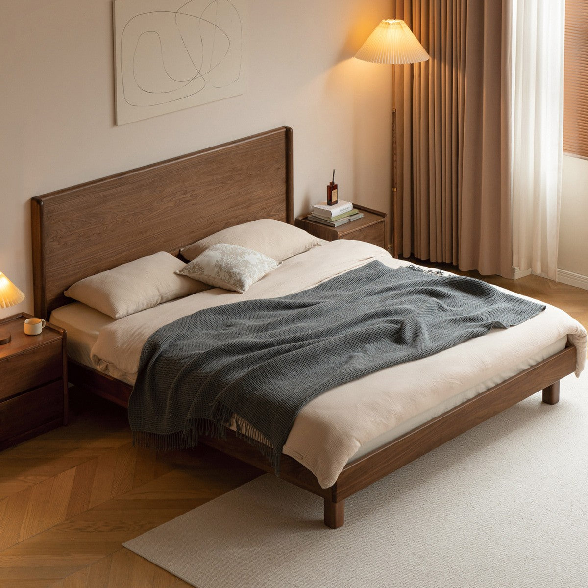 Ash, North American Black Walnut High Head Bed