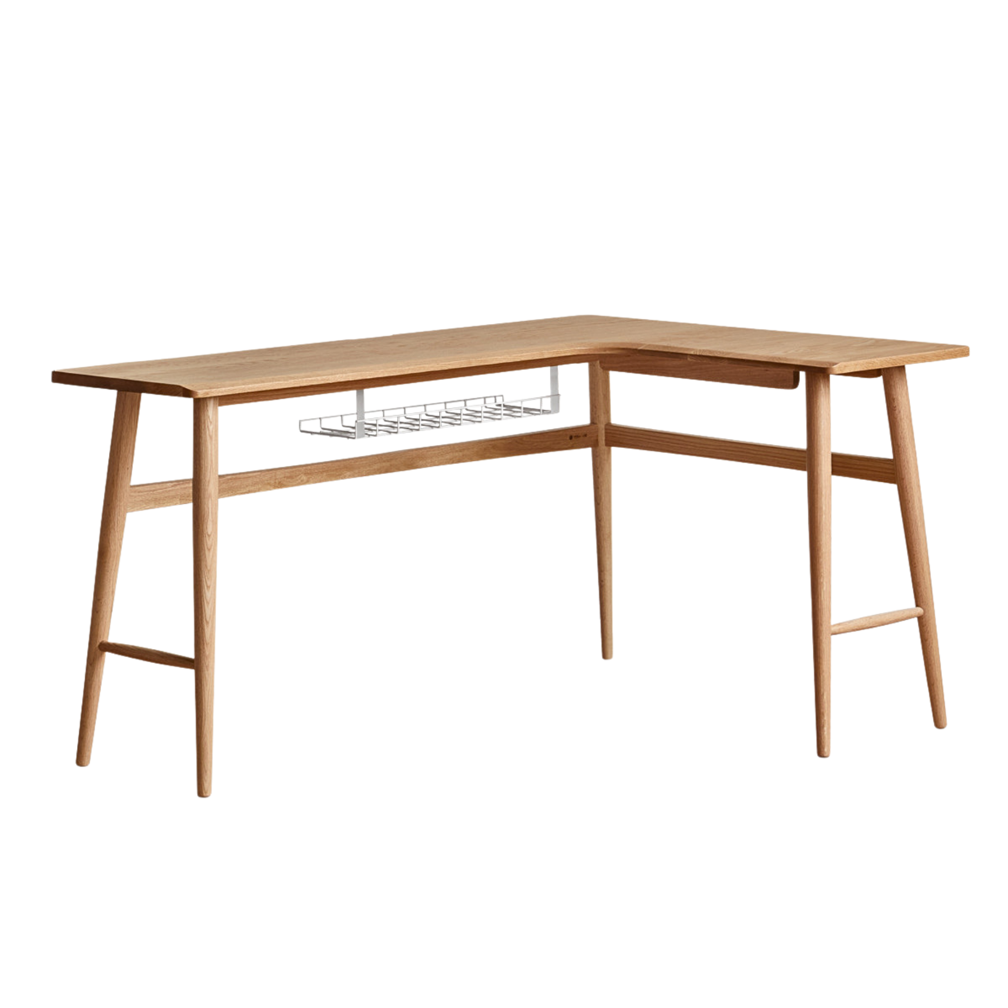 Oak, Rubberwood Solid Wood Corner Table Study Office Desk