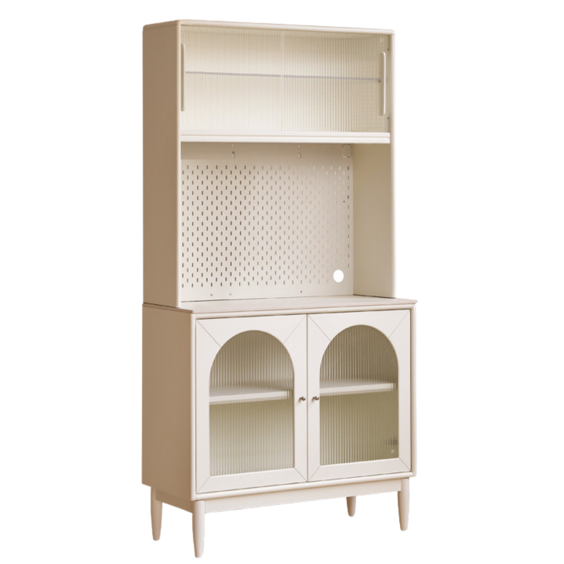 Poplar Solid Wood, Solid RubberWood French Cream Style Sideboard