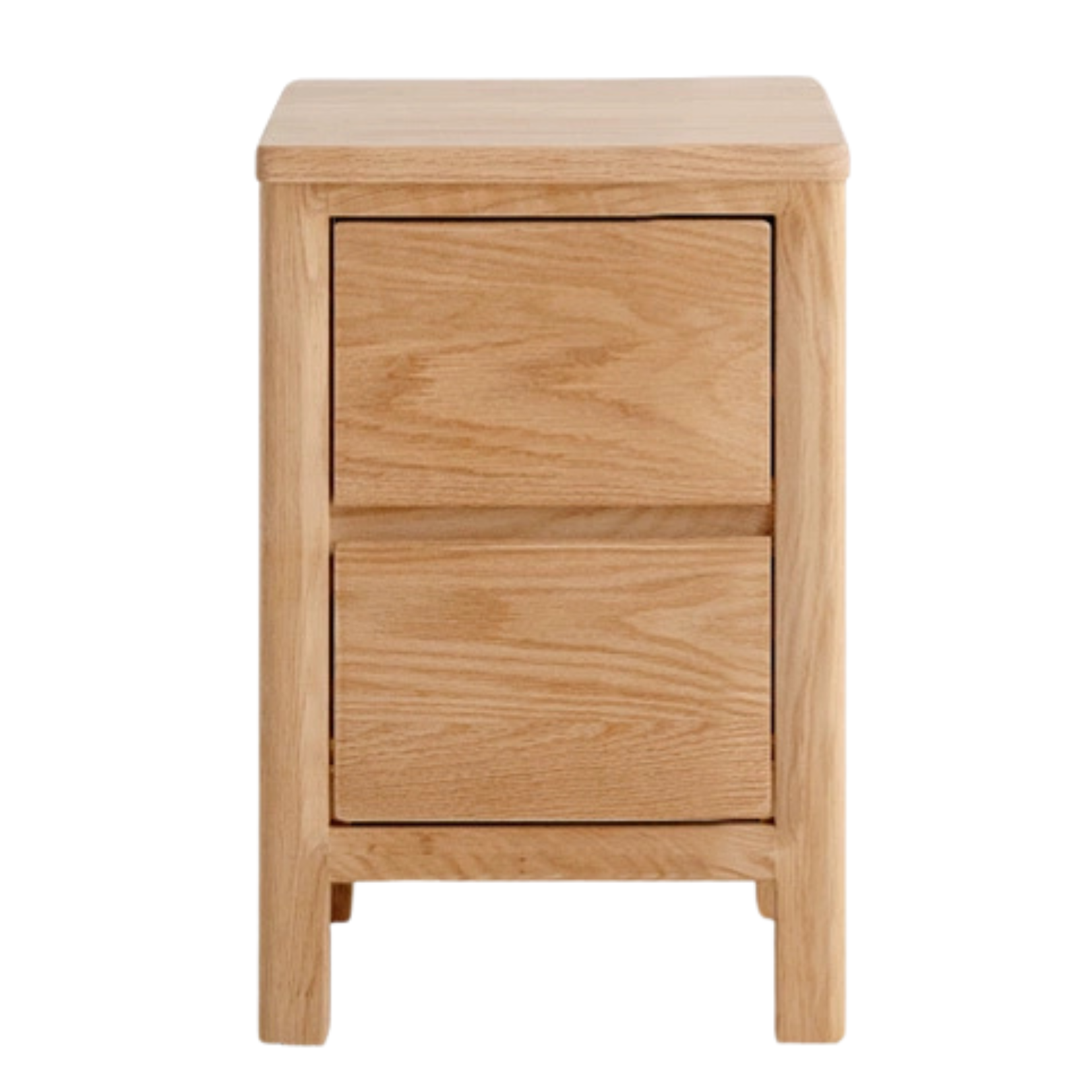 Oak Solid Wood, Solid Rubberwood Nightstand with Locker.