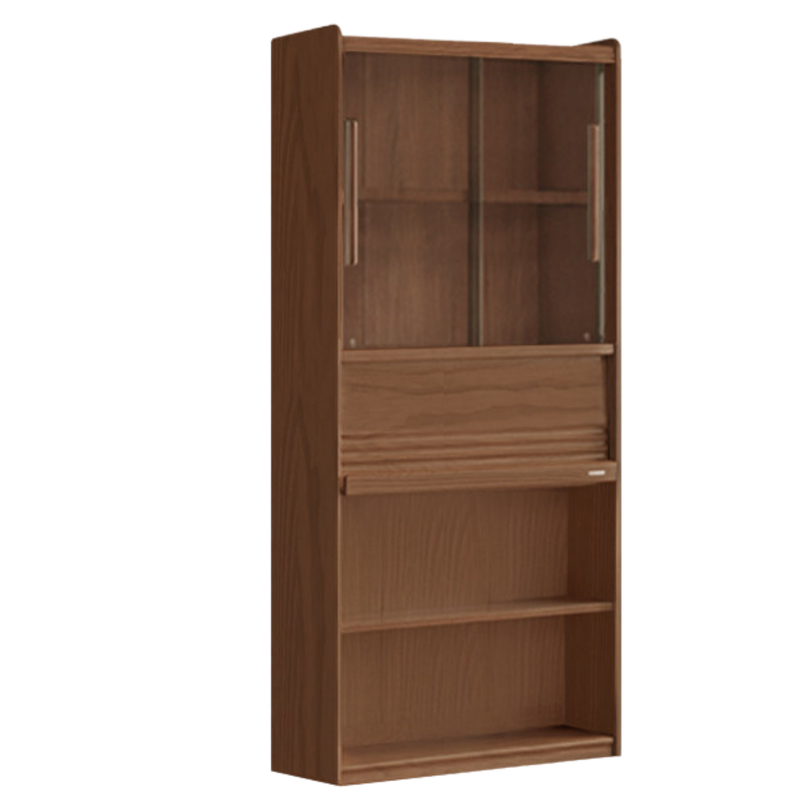 Black Walnut, Sandalwood, Oak, Ash Solid Wood Combination Bookcase with Floor Display and Luxury Storage