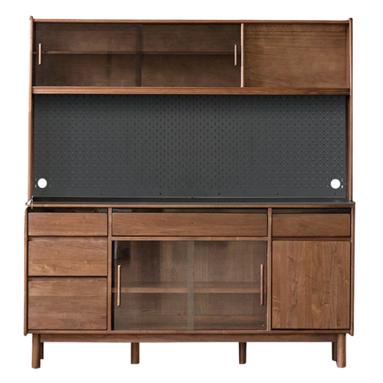 Black Walnut, Sandalwood Solid Wood Light Luxury Rock Plate Sideboard