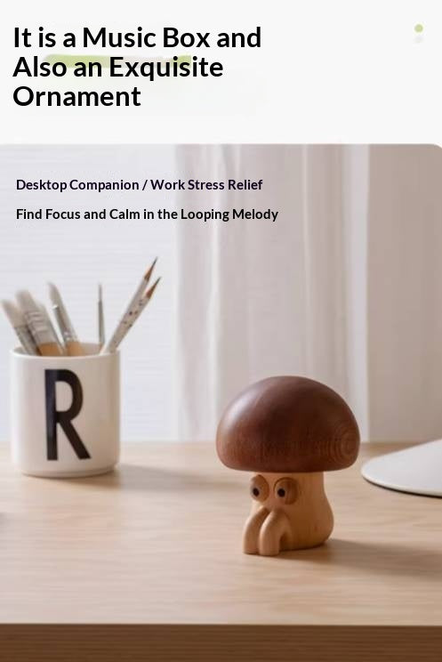 Ebony Wood, Beech Solid Wood Magic Mushroom Music Box