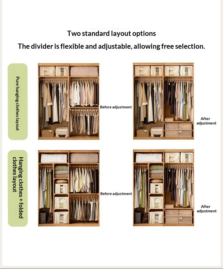 Oak Solid Wood Wardrobe Sliding Door.