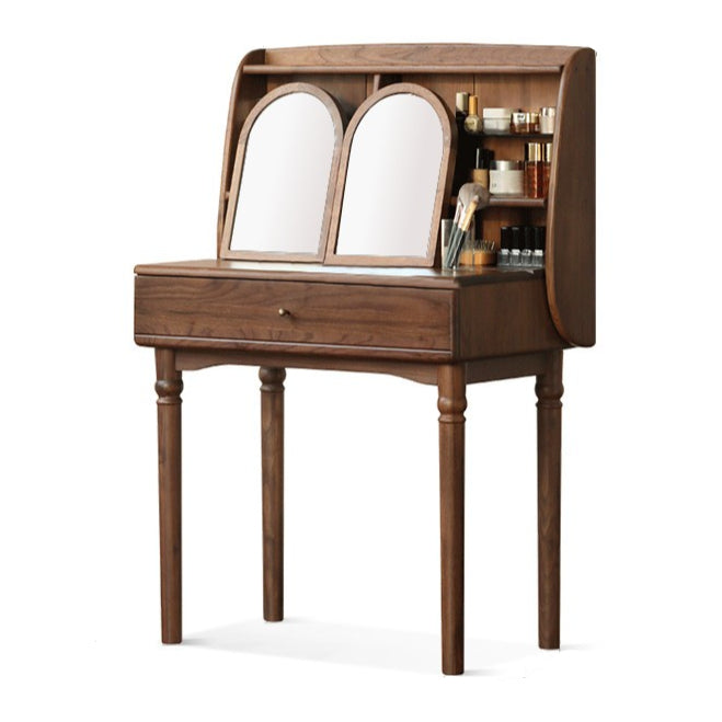 Black Walnut Solid Wood French Retro Dressing Table.