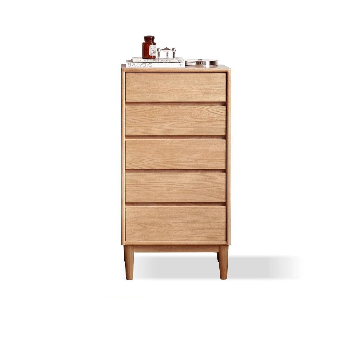 Ash Solid Wood Dresser, Drawer Storage Cabinet