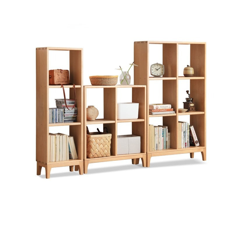 Beech Solid Wood Bookshelf, Nordic Display Rack