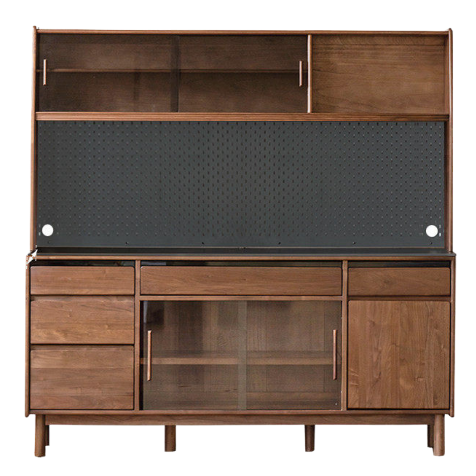 Black Walnut, Sandalwood Solid Wood Light Luxury Rock Plate Sideboard