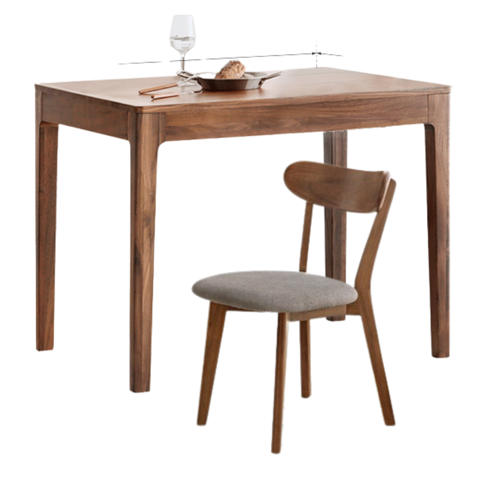 Black Walnut, Sandalwood Solid Wood Rectangular Dining Table