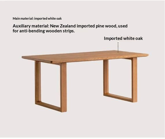 White Oak Solid Wood Antique Rectangular Dining Table