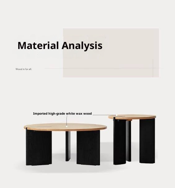 Ash Solid Wood Wabi Sabi Style Creative Coffee Table