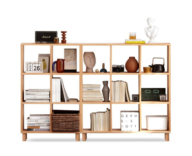 Beech, Oak Solid Wood Bookshelf Bookcase Free Combination