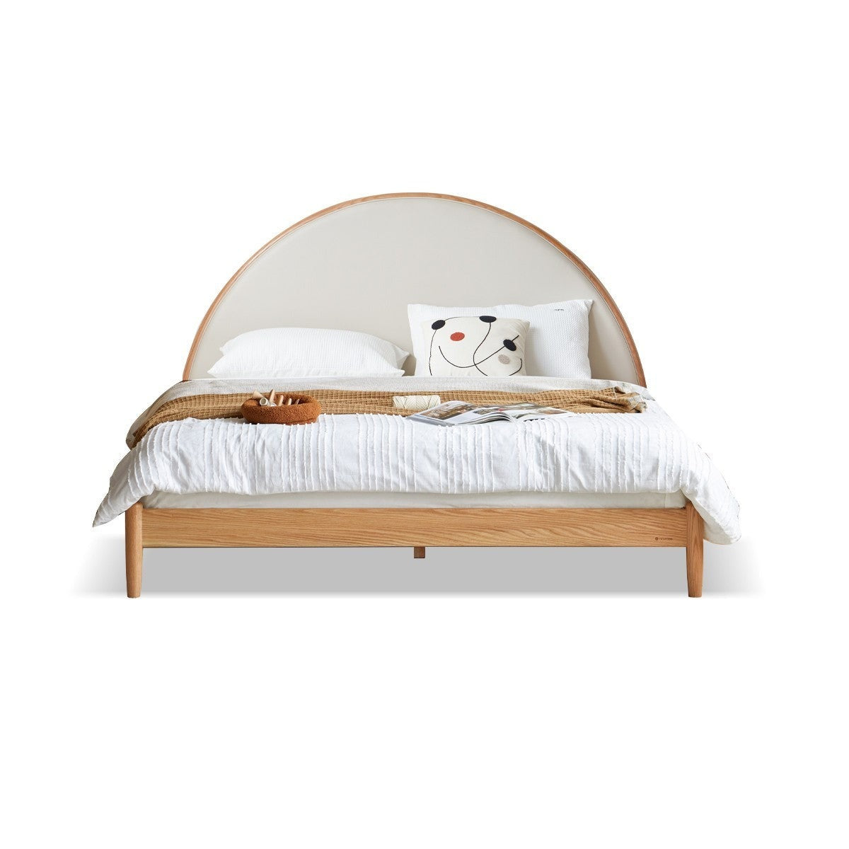 Oak Solid Wood Sunrise Bed Technology Cloth