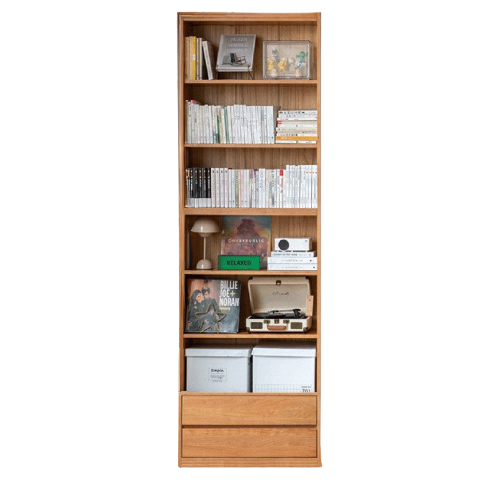 Cherry Solid Wood Bookcase Combination Glass Cabinet