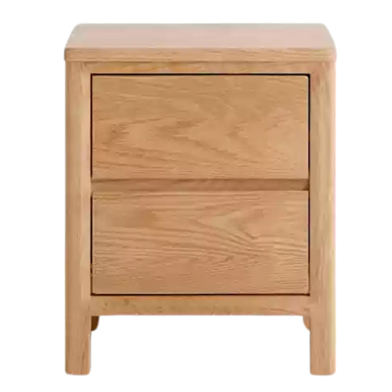 Oak Solid Wood, Solid Rubberwood Nightstand with Locker.