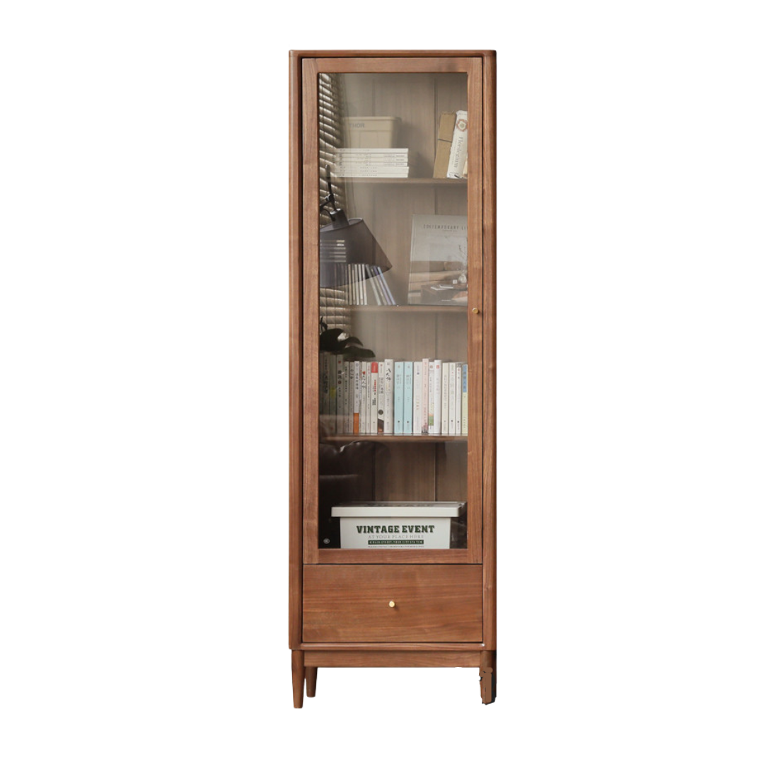 Black Walnut, Oak, Ash Solid Wood Bookcase Whole Wall Free Combination Bookshelf