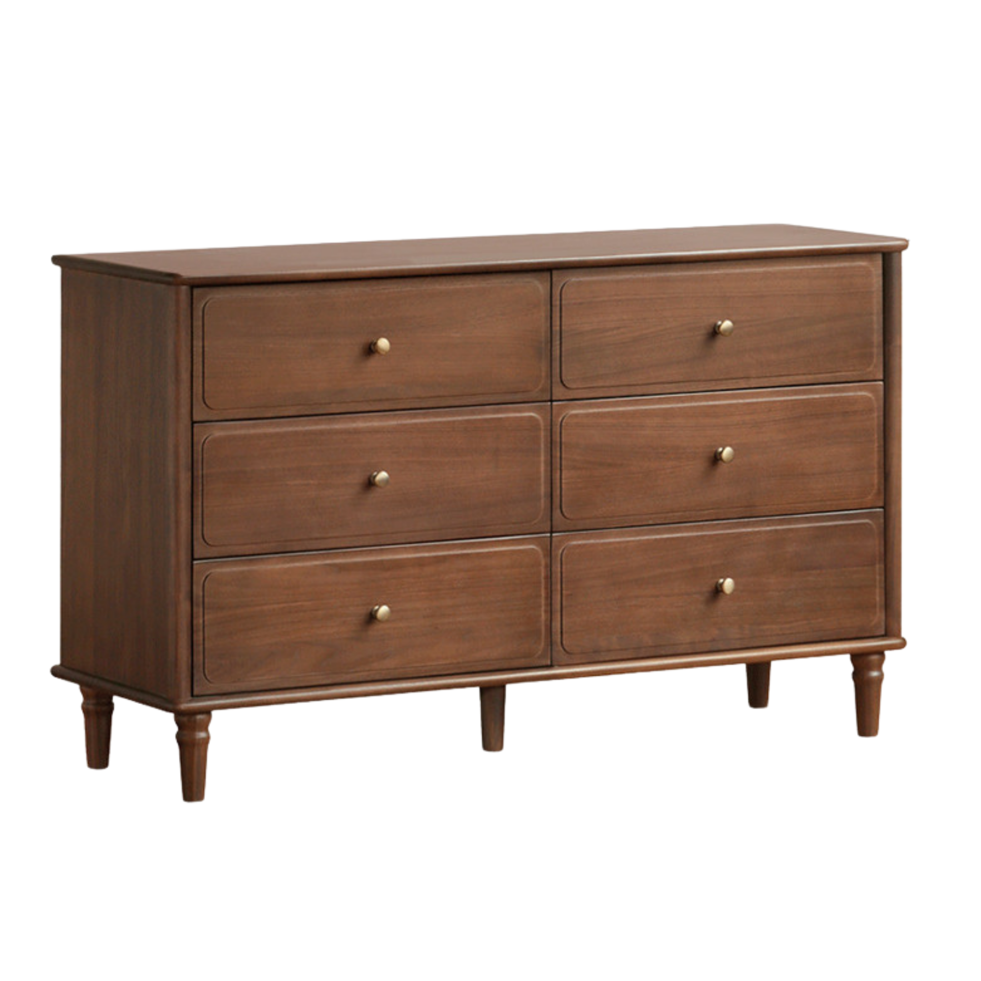 Black Walnut, Poplar Solid Wood American Retro Retractable Dressing Table.
