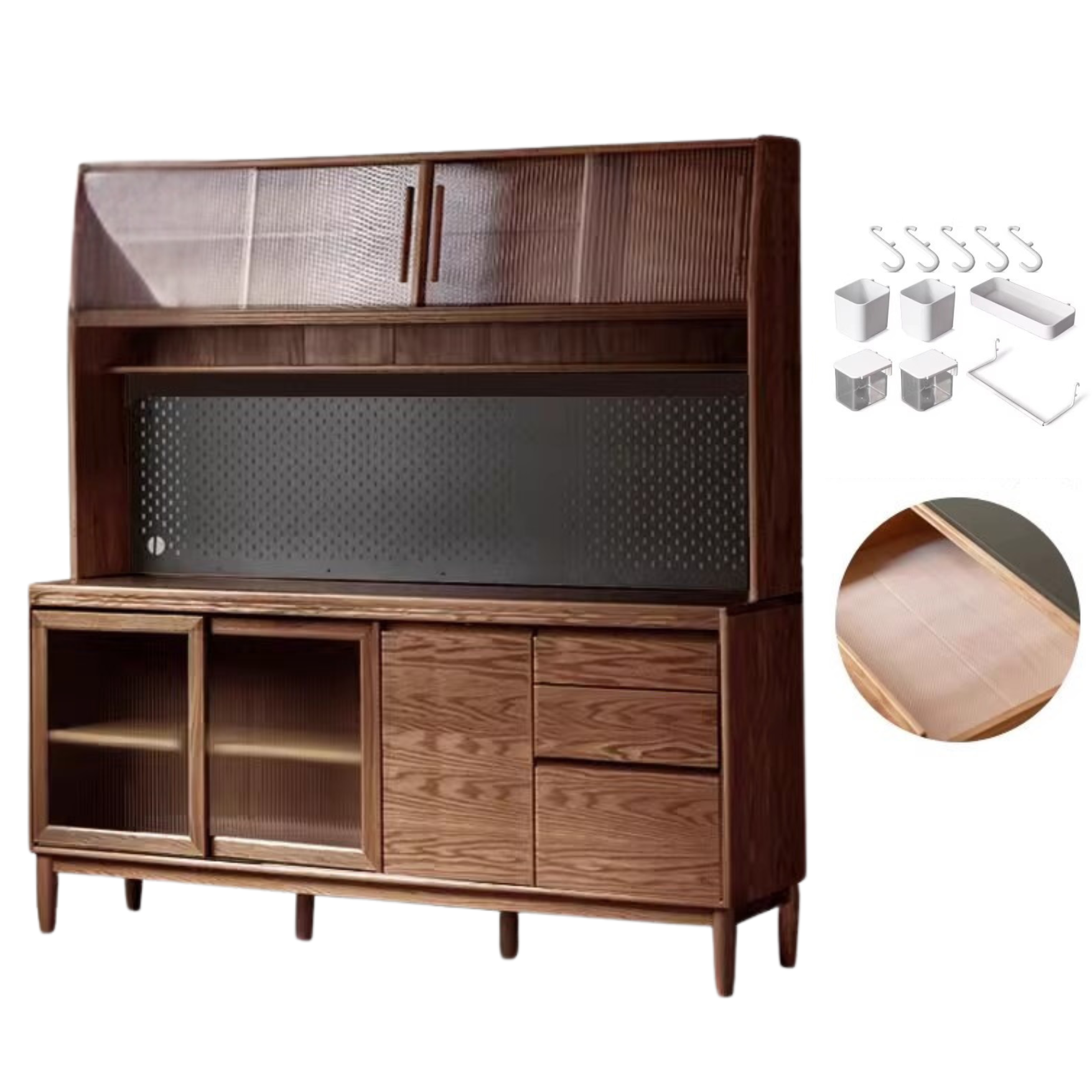 Oak, Ash, White Ash Solid Wood Large Capacity Storage Sideboard