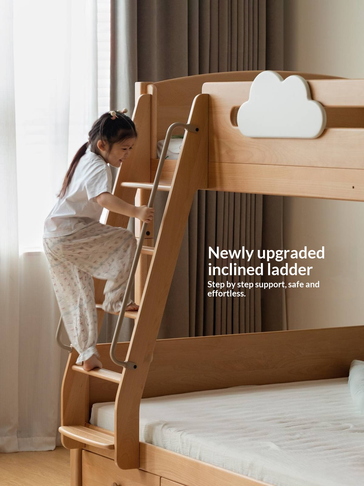 Beech Solid Wood Children's Bunk Bed