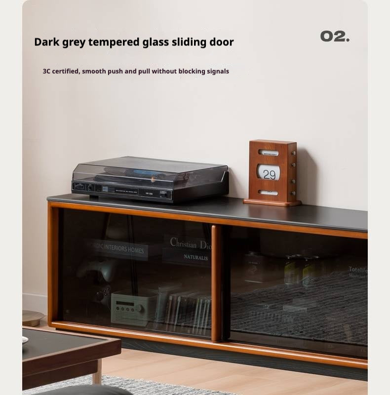 Poplar Solid Wood Medieval Style TV Stand.