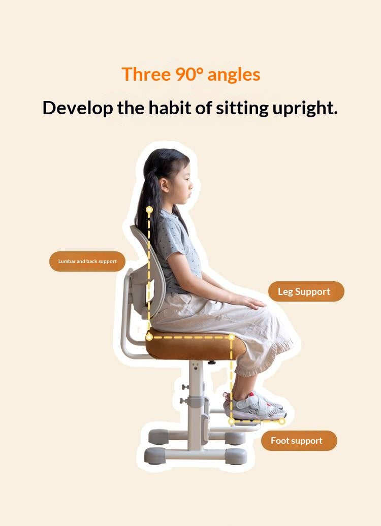 Ergonomic Height-Adjustable Kids Study Chair with Mesh Back and Footrest