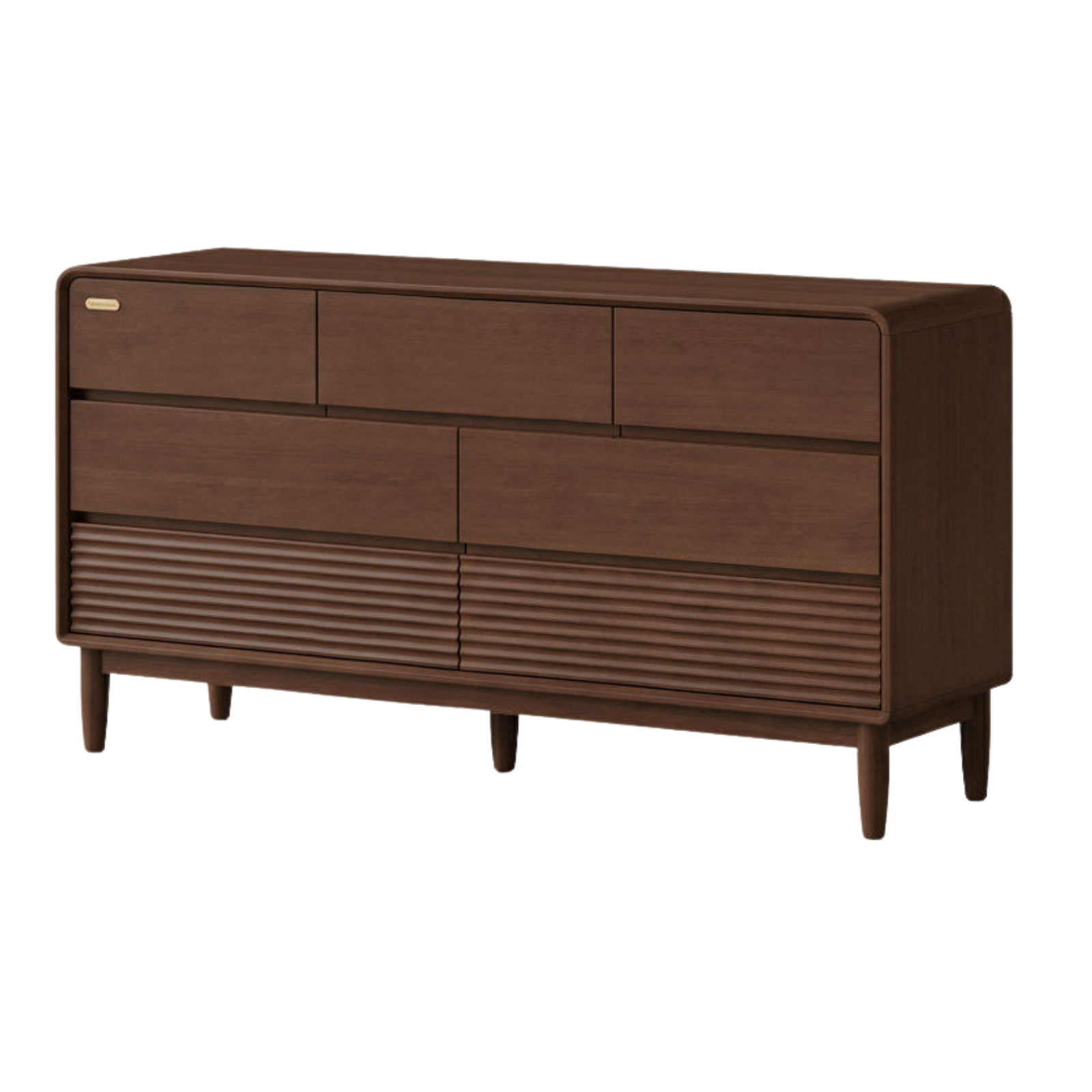 Catalpa Solid Wood, Solid Longan Hardwood Modern Chest of Drawers