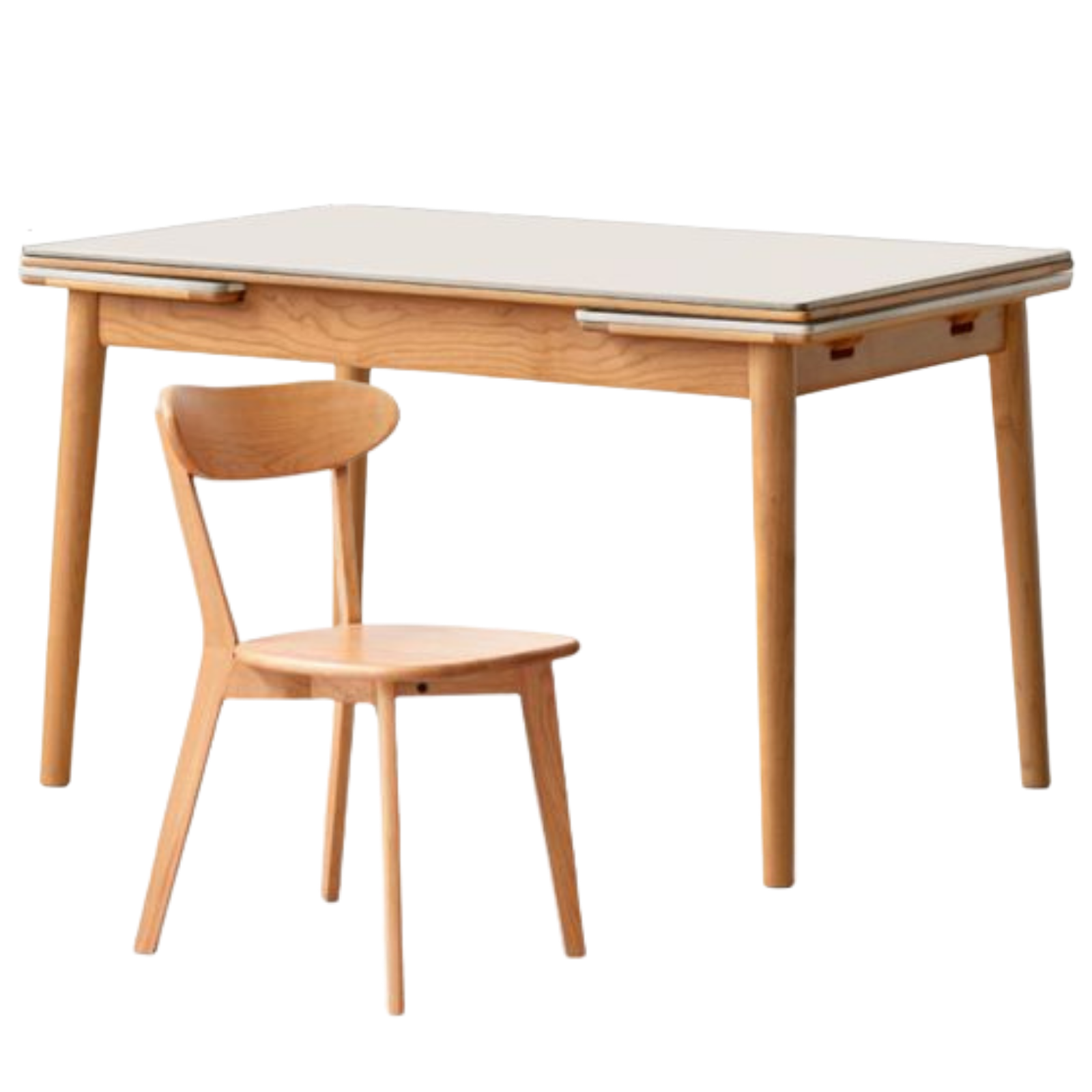 Cherry Solid Wood Extendable Slab Dining Table