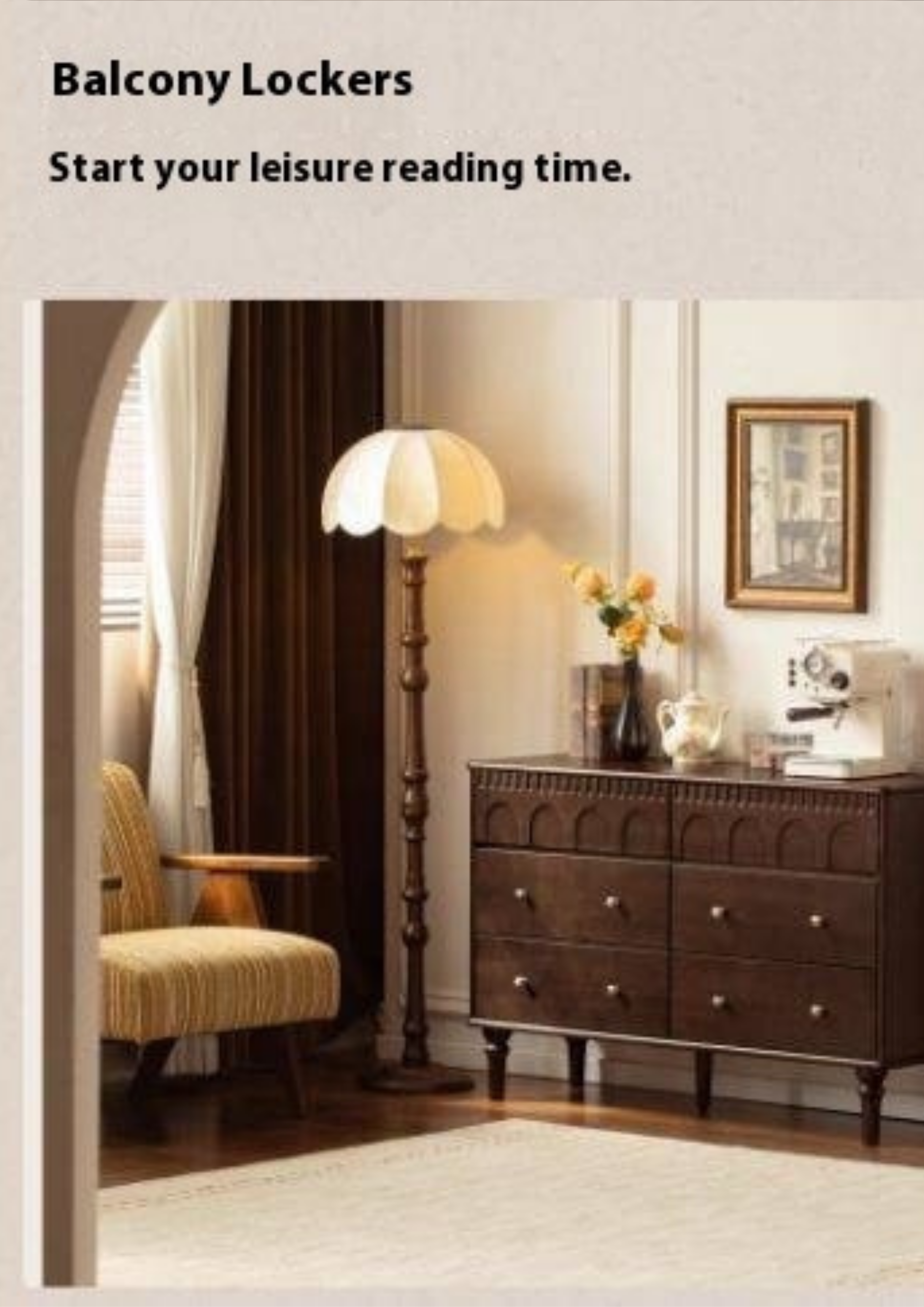 Poplar Solid Wood Retro Style Bucket Cabinet