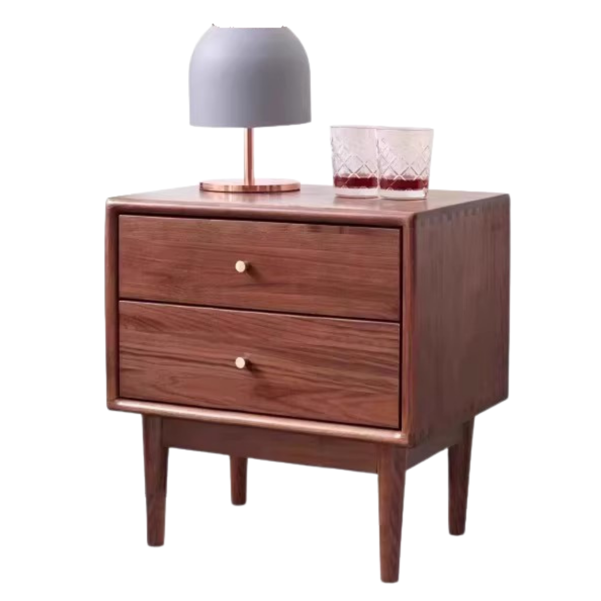 South American Walnut, Black Walnut, Cherry, Ash Solid Wood Nightstand.
