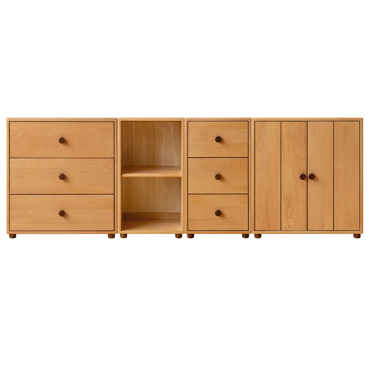 Beech, Solid Rubberwood Children's Bucket Cabinet