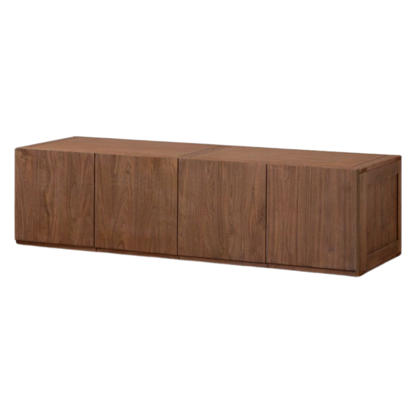Black Walnut Solid Wood Wardrobe with Italian Light Luxury Style and Double Doors